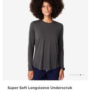 FIGS Super Soft Long Sleeve Underscrub Charcoal Gray Top XS